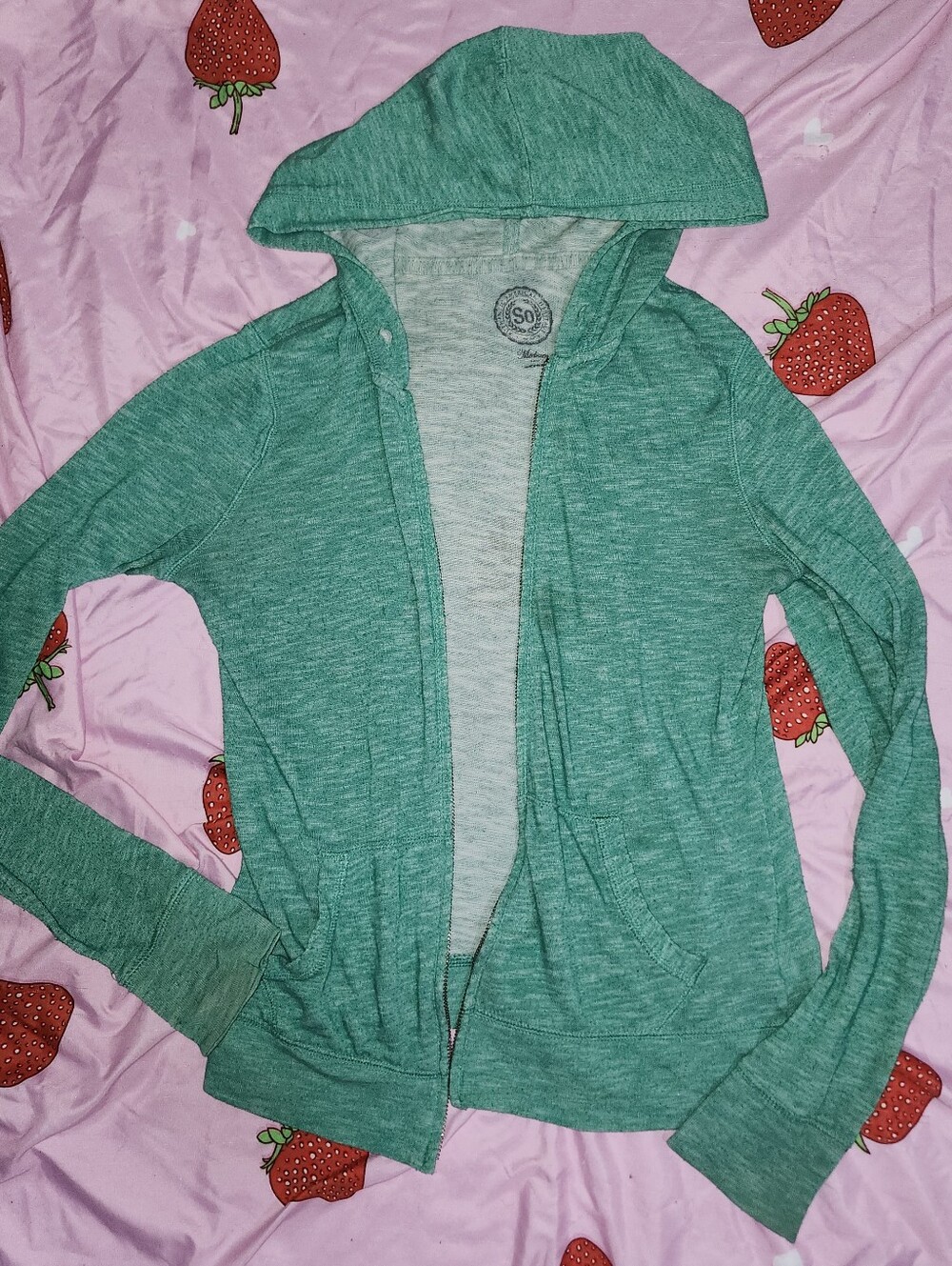 SO Clothing green zip up hoodie women's size medium